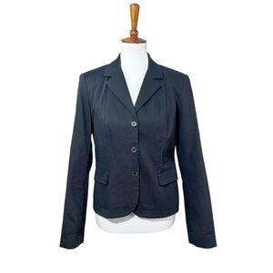 M-A-G Magaschoni Black Cotton Blazer Size 8